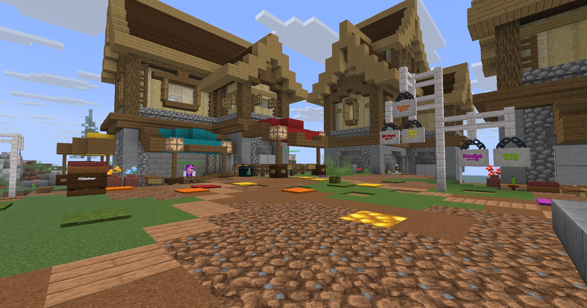 Der Marktplatz auf dem dacasa.net Minecraft-Server. Du erreichst den Marktplatz mit dem Befehl /marktplatz